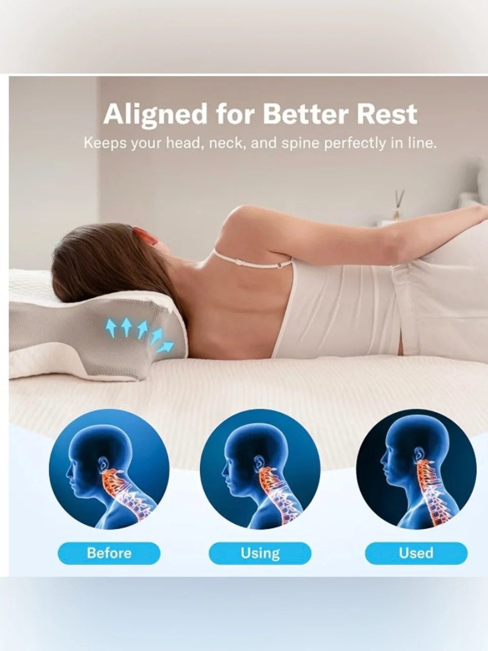 Alcedo Cervical Pillow for Cozy Sleep and Neck Pain Relief, New Sealed Package